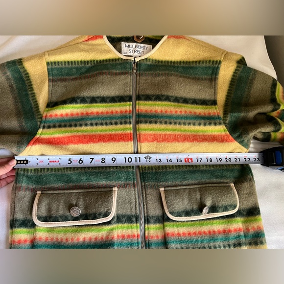 Mulberry Street Fleece Jacket Women’s S Striped Multicolor Zip Nordic Sweatshirt - Picture 10 of 12